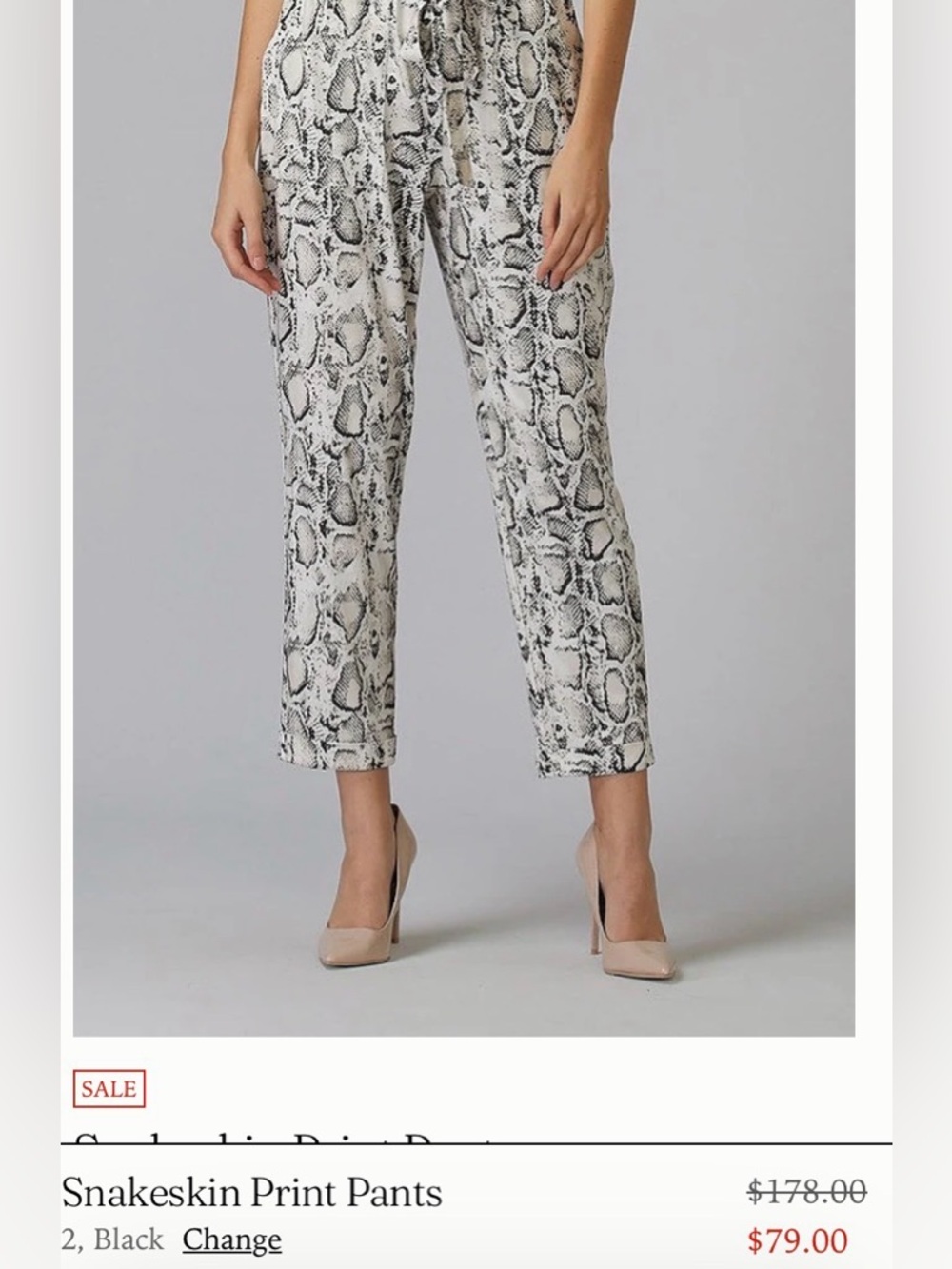 Joseph Ribkoff  Snake-Print Cropped Drawstring BUNDLE~~~~ - Picture 5 of 8